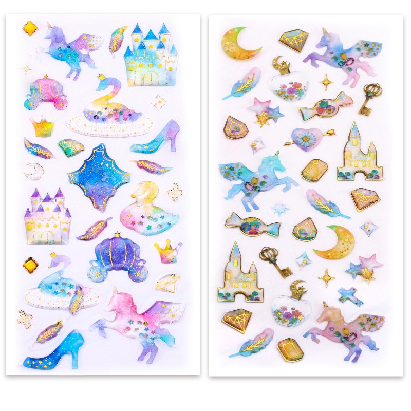 IMNEXT2U Cute Craft Stickers, Aesthetic Glitter, Tear-Resist, Waterproof Decals for Laptop, Water Bottle, Hydroflasks, Scapbooking, Planner Pack for Teens, Girls, Kids - Image 4